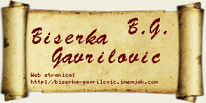 Biserka Gavrilović vizit kartica